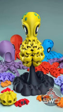 The Blob Octopus – Articulated Desk Octopus with Ink Stand & Crab Magnets