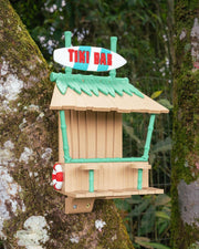 Tiki Bar Bird Feeder – Tropical Outdoor Bird Feeder with Mini Bar Design