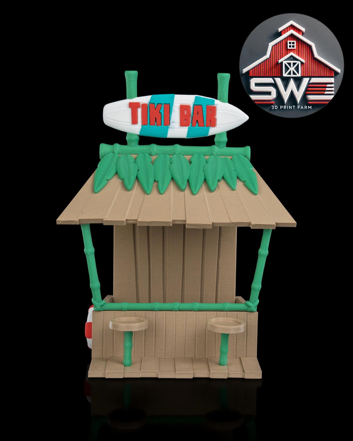 Tiki Bar Bird Feeder – Tropical Outdoor Bird Feeder with Mini Bar Design