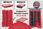 Milwaukee Packout Insert Compatible with 3/8 in 43PC Impact Socket Set for Compact Organizer 48-22-8436