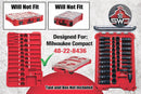 Milwaukee Packout Insert Compatible with 3/8 in 43PC Impact Socket Set for Compact Organizer 48-22-8436