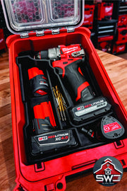 Milwaukee Packout Insert Compatible with M12 Gen 3 Drill, Batteries, and Accessories for Compact Organizer 48-22-8435
