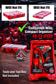 Milwaukee Packout Insert Compatible with M12 Gen 3 Drill, Batteries, and Accessories for Compact Organizer 48-22-8435