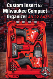 Milwaukee Packout Insert Compatible with 1/2 in Hammer Drill, 1/4 in Impact Driver, and Accessories for Tool Case 48-22-8435