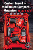 Milwaukee Packout Insert Compatible with 1/2 in Hammer Drill, 1/4 in Impact Driver, and Accessories for Tool Case 48-22-8435