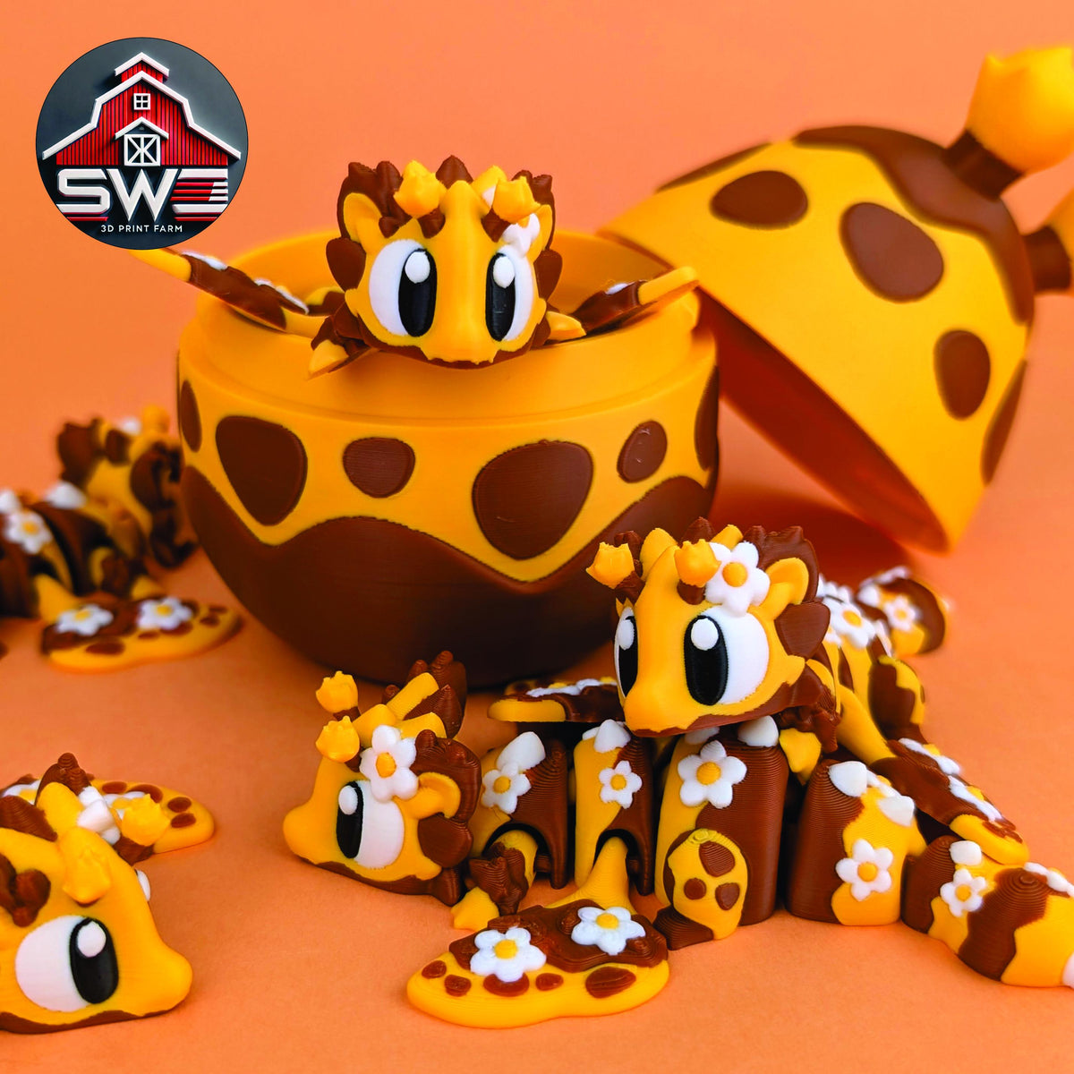 Bee Blossom Mini Dragon & Egg, Articulated 3D Printed Fantasy Dragon, Cute Collectible Dragon Gift, Desk Decor, Dragon Lover Gift