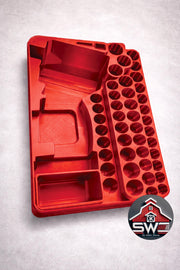 Packout Insert Organizer Compatible with Milwaukee 48-22-8435 for M12 Stubby 3/8 Impact Wrench and 43PC Socket Set