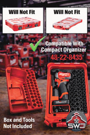 Packout Insert Organizer Compatible with Milwaukee 48-22-8435 for M12 Stubby 3/8 Impact Wrench and 43PC Socket Set