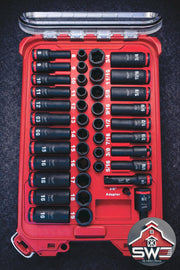 Milwaukee Packout Insert Compatible with 3/8 in 43PC Impact Socket Set for Compact Organizer 48-22-8436