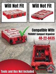 Milwaukee Packout Insert Compatible with M12 Gen 2 Impact Wrench Ratchet and Batteries for Compact Organizer 48-22-8435
