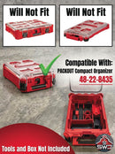 Milwaukee Packout Insert Compatible with M12 Gen 2 Impact Wrench Ratchet and Batteries for Compact Organizer 48-22-8435