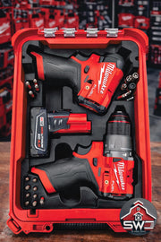 Milwaukee Packout Insert Compatible with 1/2 in Hammer Drill, 1/4 in Impact Driver, and Accessories for Tool Case 48-22-8435