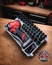 Packout Insert Organizer Compatible with Milwaukee 48-22-8435 for M12 Stubby 1/2 Impact Wrench 2563-20 and 43PC Socket Set