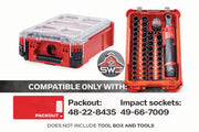 Insert Organizer Compatible with Milwaukee Packout 48-22-8435 for M12 Ratchet, 43PC 3/8 Impact Socket Set and Batteries
