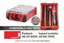 Insert Organizer Compatible with Milwaukee Packout 48-22-8435 for M12 Ratchet, 43PC 3/8 Impact Socket Set and Batteries