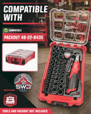 Milwaukee Packout Insert Compatible with M12 FUEL 3/8 in High Speed Ratchet 2567-20, 43PC Socket Set, and Accessories