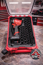 Packout Insert Organizer Compatible with Milwaukee 48-22-8435 for M12 Stubby 1/2 Impact Wrench 2563-20 and 43PC Socket Set