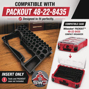 Packout Insert Organizer Compatible with Milwaukee 48-22-8435 for M12 Stubby 1/2 Impact Wrench 2563-20 and 43PC Socket Set