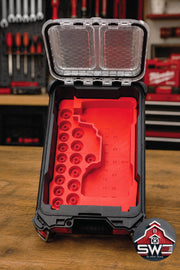 Insert Organizer Compatible with Milwaukee Packout 8435 for M18 FUEL Mid-Torque Impact Wrench 2962-20 | 1/2 in Impact Sockets