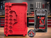 Insert Organizer Compatible with Milwaukee Packout 8435 for M18 FUEL Mid-Torque Impact Wrench 2962-20 | 1/2 in Impact Sockets