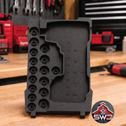 Insert Organizer Compatible with Milwaukee Packout 8435 for M18 FUEL Mid-Torque Impact Wrench 2962-20 | 1/2 in Impact Sockets