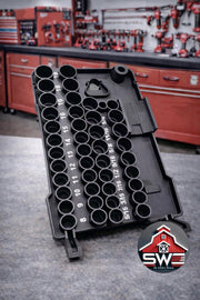 Insert Organizer Compatible with Milwaukee Packout 48-22-8435 for M12 Ratchet, 43PC 3/8 Impact Socket Set and Batteries