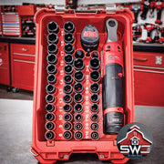 Insert Organizer Compatible with Milwaukee Packout 48-22-8435 for M12 Ratchet, 43PC 3/8 Impact Socket Set and Batteries