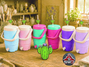 12oz Can Cooler with Straw Lid, Handle & Cactus Can Opener Charm