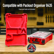 Insert Organizer Compatible with Milwaukee Packout 8435 for M12 Impact Driver, Charger, Batteries and Hex Bit Case