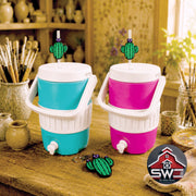 12oz Can Cooler with Straw Lid, Handle & Cactus Can Opener Charm