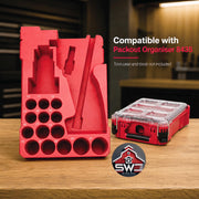 Insert Organizer Compatible with Milwaukee Packout 8435 for M12 Stubby 1/2 Impact Wrench and 14PC 1/2 Socket Set