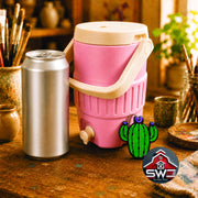 12oz Can Cooler with Straw Lid, Handle & Cactus Can Opener Charm