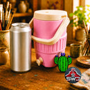 12oz Can Cooler with Straw Lid, Handle & Cactus Can Opener Charm