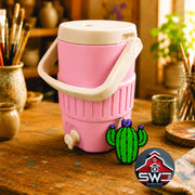 12oz Can Cooler with Straw Lid, Handle & Cactus Can Opener Charm