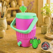 12oz Can Cooler with Straw Lid, Handle & Cactus Can Opener Charm