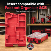 Insert Organizer Compatible with Milwaukee Packout 8435 for M12 Rivet Tool 2550-20 and Accessories