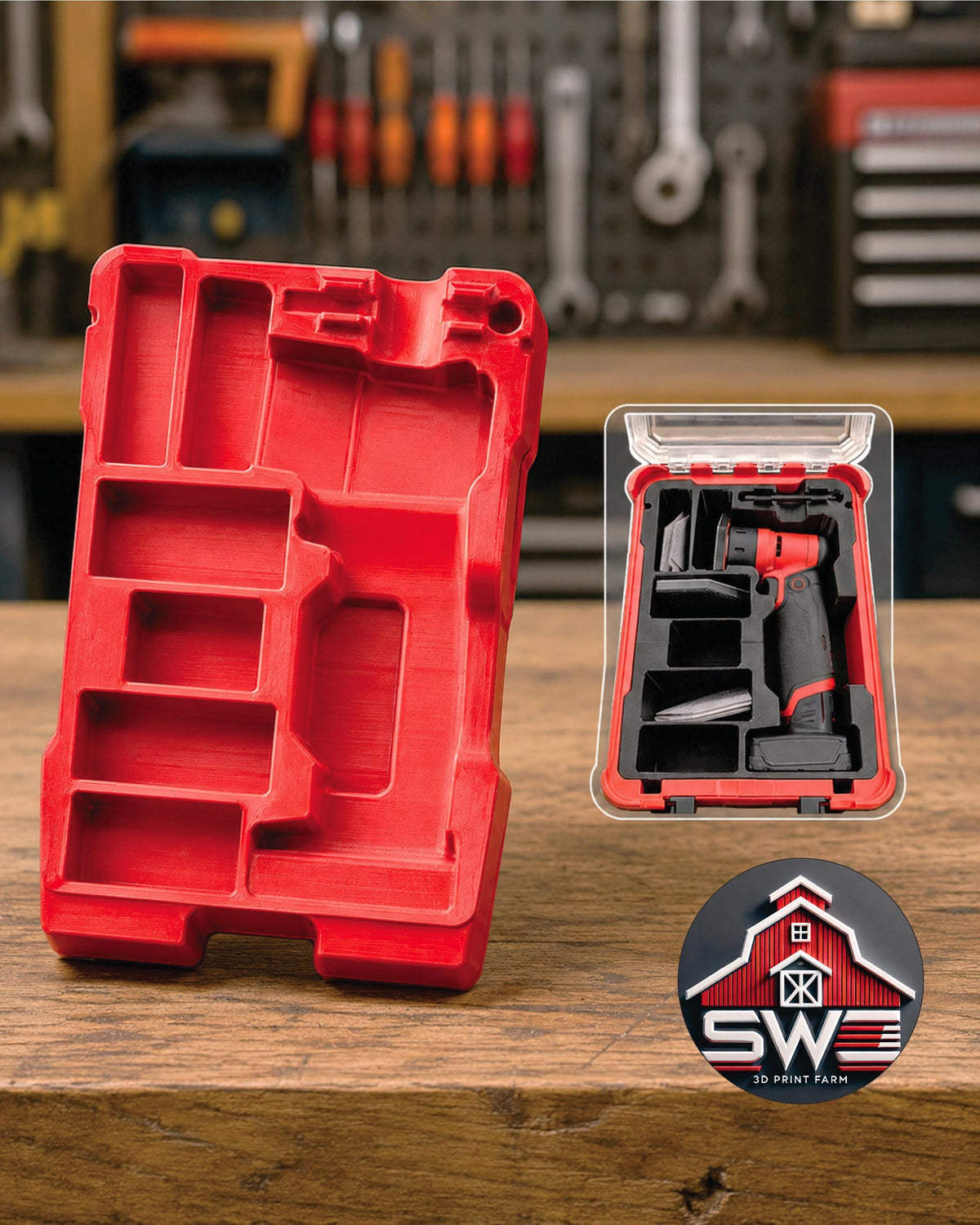 Insert Organizer Compatible with Milwaukee Packout 8435 for M12 FUEL Detail Sander 2531-20
