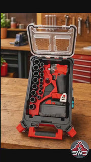Insert Organizer Compatible with Milwaukee Packout 8435 for M12 Ratchet 2457-20 and 43PC 3/8 Impact Socket Set