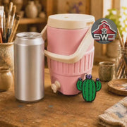 12oz Can Cooler with Straw Topper & Can Opener Charm