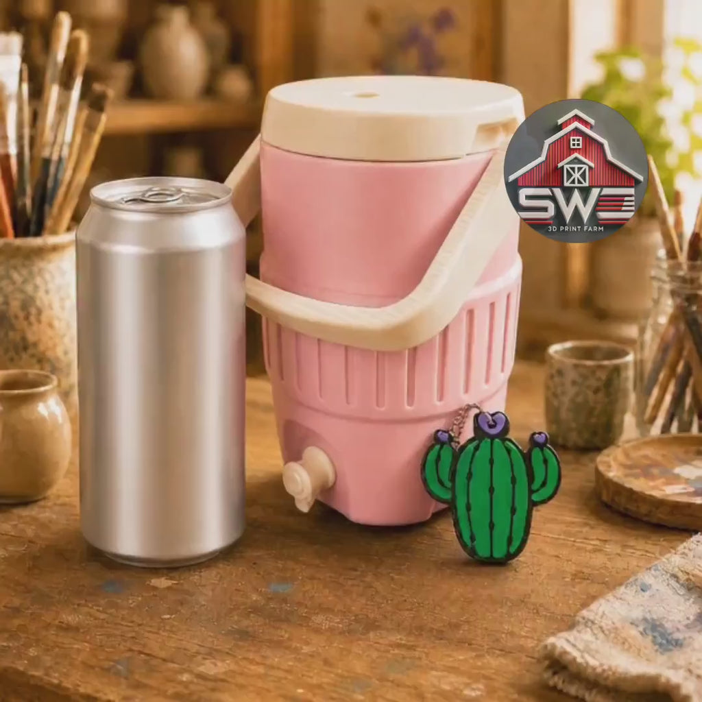 12oz Can Cooler with Straw Topper & Can Opener Charm