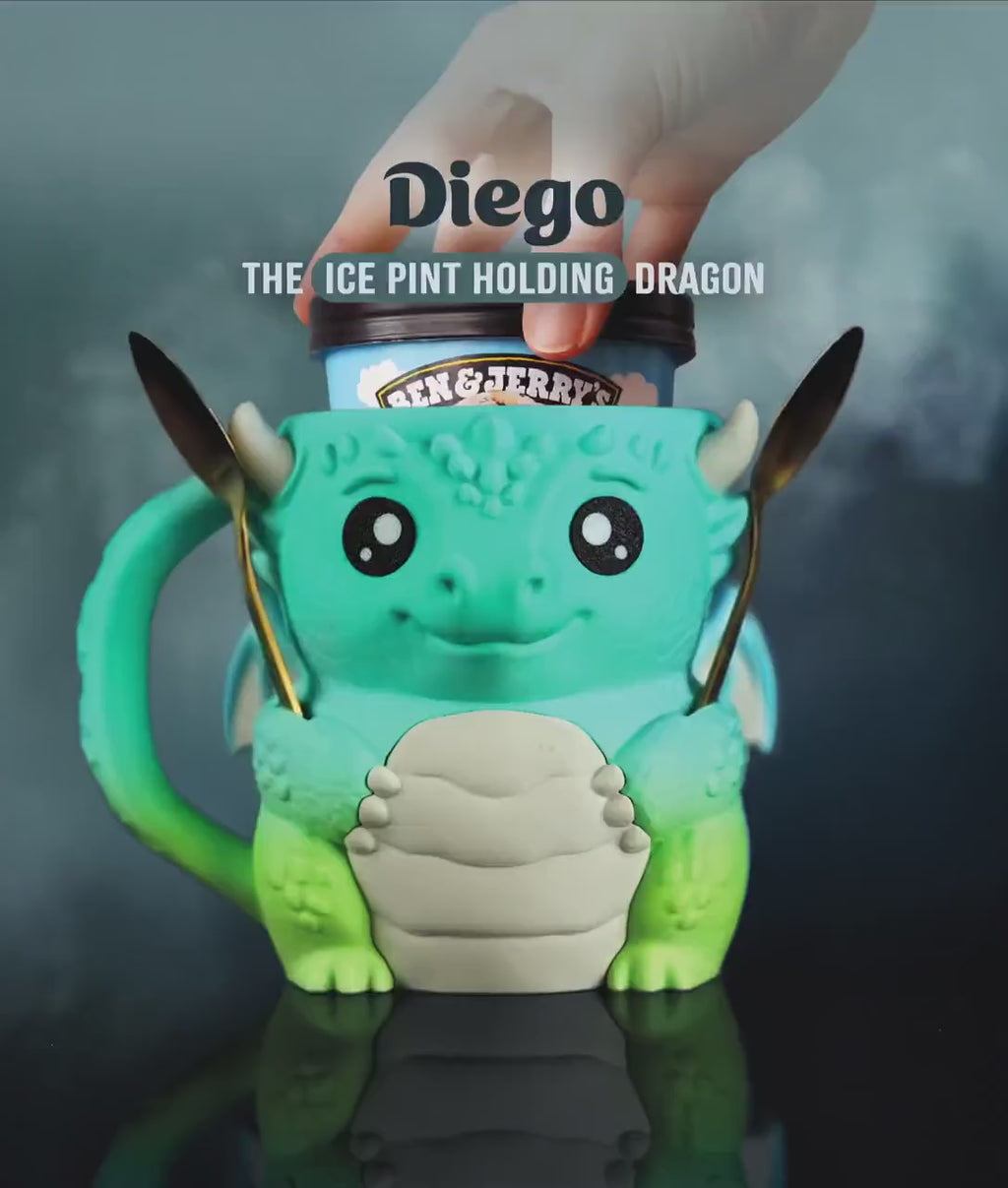 Diego the Dragon Ice Cream Pint Holder