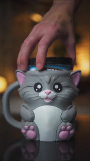 Leo the Cuddles Cat Ice Cream Pint Holder with Snack Drawer