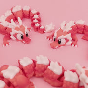 Cherry Blaze Dragon with Crystal Egg | 9-Inch Articulated Dragon | Handmade Collectible Fidget Toy